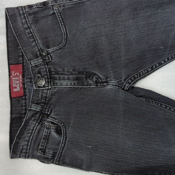 Levi's 511 Black Distressed Denim Jeans Boys Size 27x27 - Picture 5 of 14